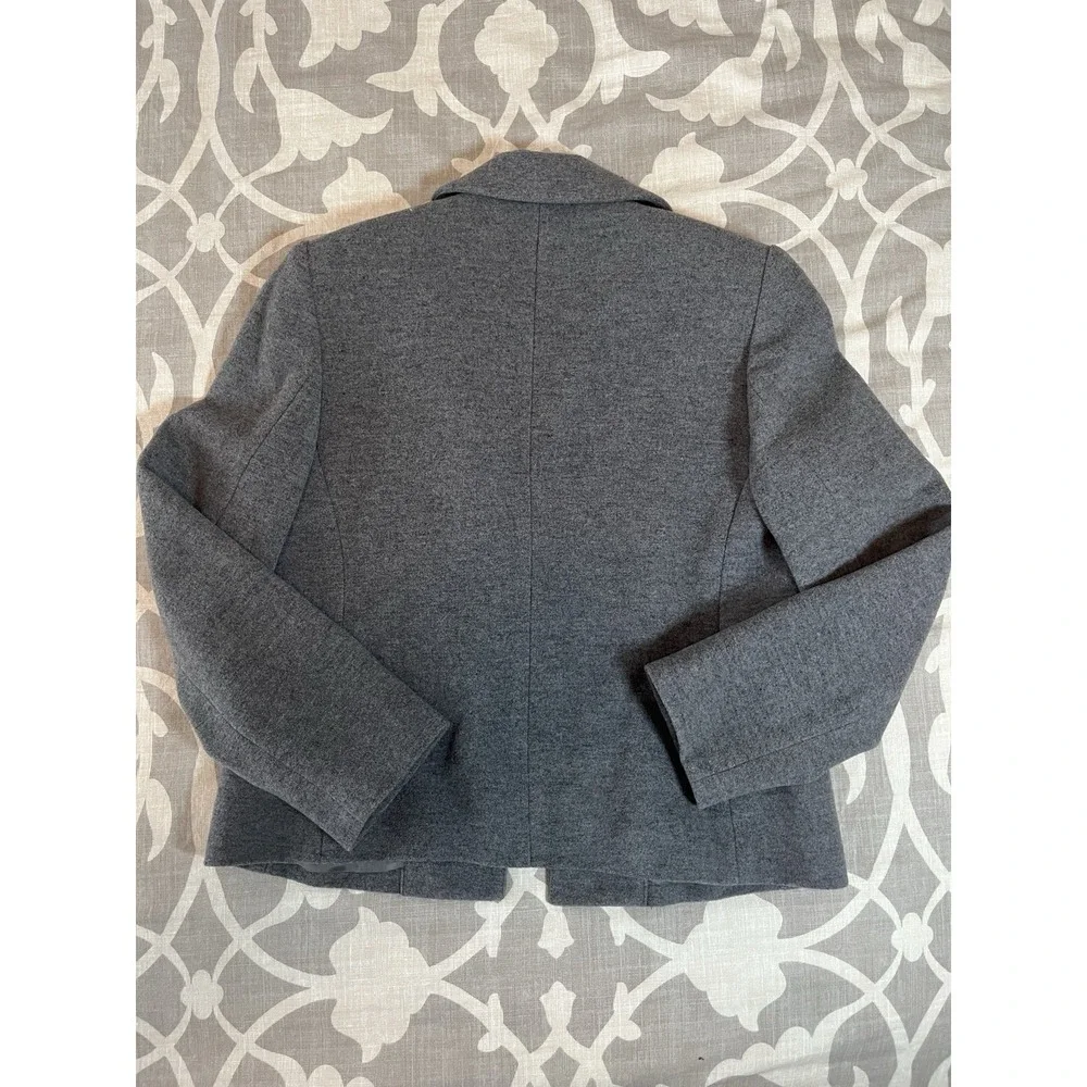 Casual Corner Sz 8 Grey Jacket Wool Cashmere Button Lined Blazer Coat Vintage - Picture 7 of 7